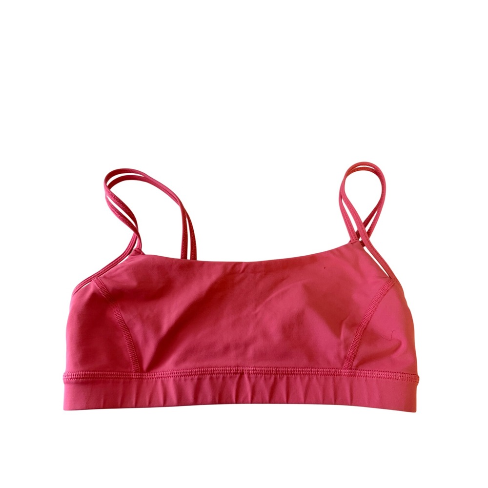 Lululemon Straight Up Sports Bra Size 6 Pink Strappy Yoga Sport